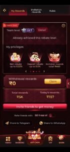 IND9 refer and earn program invite friends bonus referral commission IND9 game